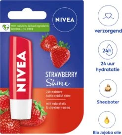 Nivea - Labello Strawberry Shine Lippenbalsem - 5,5 Ml Stick - Lipbalsem - Lipbalm - Lipverzorging - Verrijkt Met Shea Boter En Bio Jojoba Olie -Maybelline Shop 1082x1200 1