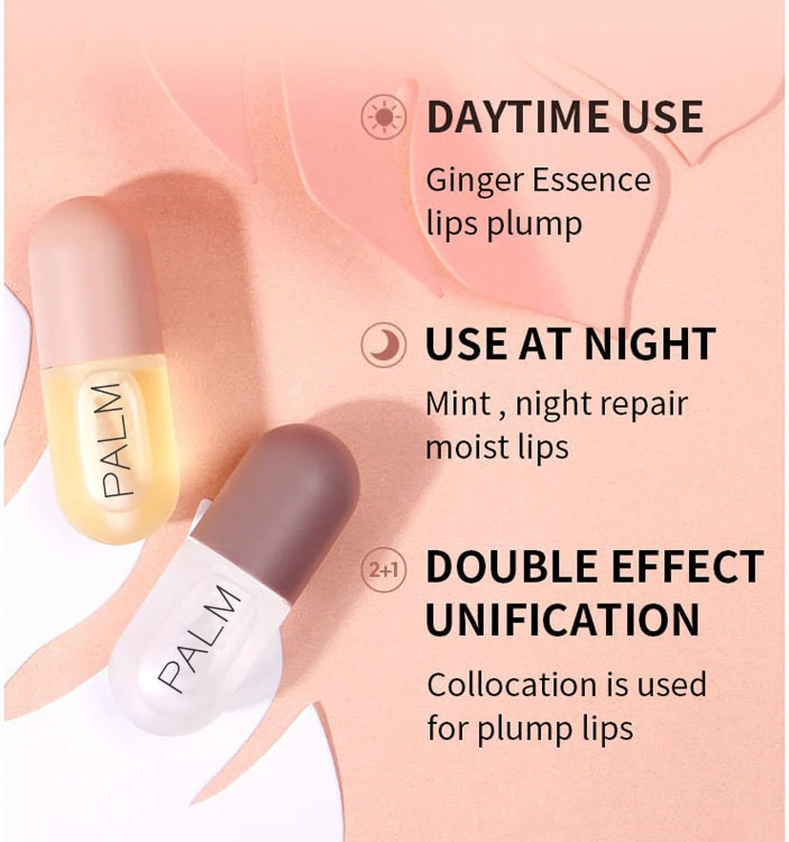 Merkloos Palm Cosmetics Lip Plumper Dag En Nacht (2 Stuks) - Lip Filler - Lip Vergroter - Volle Lippen - Gember Extract & Vitamine E - (Gratis Levering) 6 Merkloos Palm Cosmetics Lip Plumper Dag En Nacht (2 Stuks) - Lip Filler - Lip Vergroter - Volle Lippen - Gember Extract & Vitamine E - (Gratis Levering) - Afbeelding 4