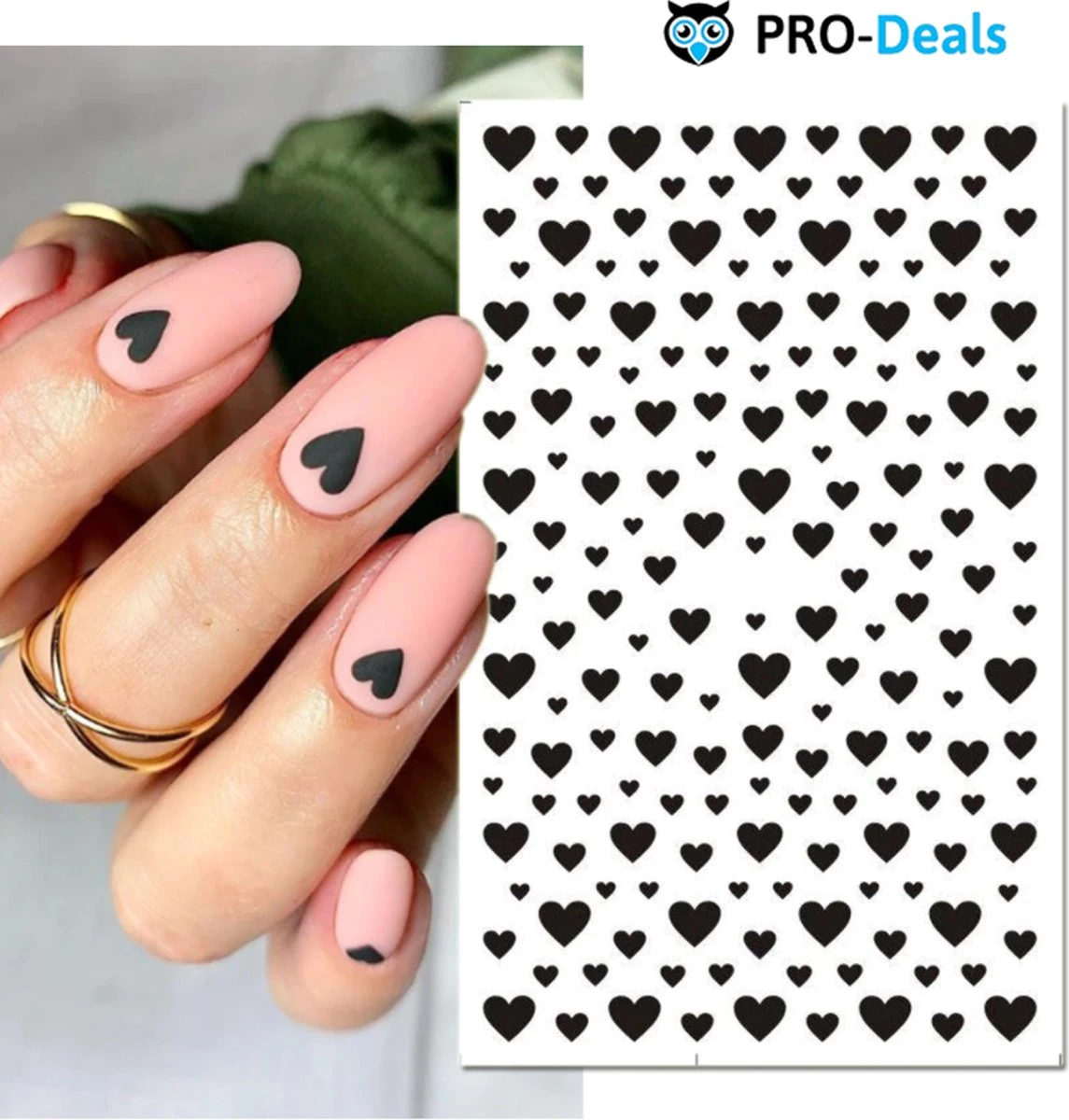 PRO-Deals | Nagelstickers | Nagel Stickers Hartjes | Kleur Zwart | Nail Art 3D Stickers | Nagelstickers Kinderen | Nagel Decoratie 3 PRO-Deals | Nagelstickers | Nagel Stickers Hartjes | Kleur Zwart | Nail Art 3D Stickers | Nagelstickers Kinderen | Nagel Decoratie