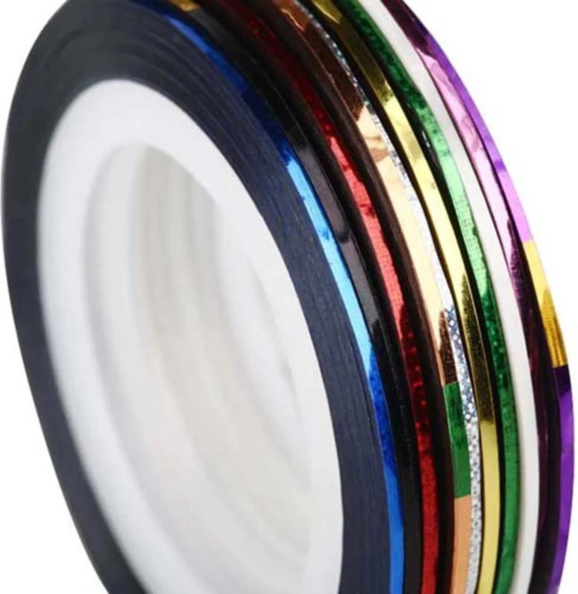 10 Rolletjes Striper 1mm Nail Art Striping Tape / Sparkolia Decoratie Sticker Nagel / Multicolor Gemengde Kleuren 5 10 Rolletjes Striper 1mm Nail Art Striping Tape / Sparkolia Decoratie Sticker Nagel / Multicolor Gemengde Kleuren - Afbeelding 3