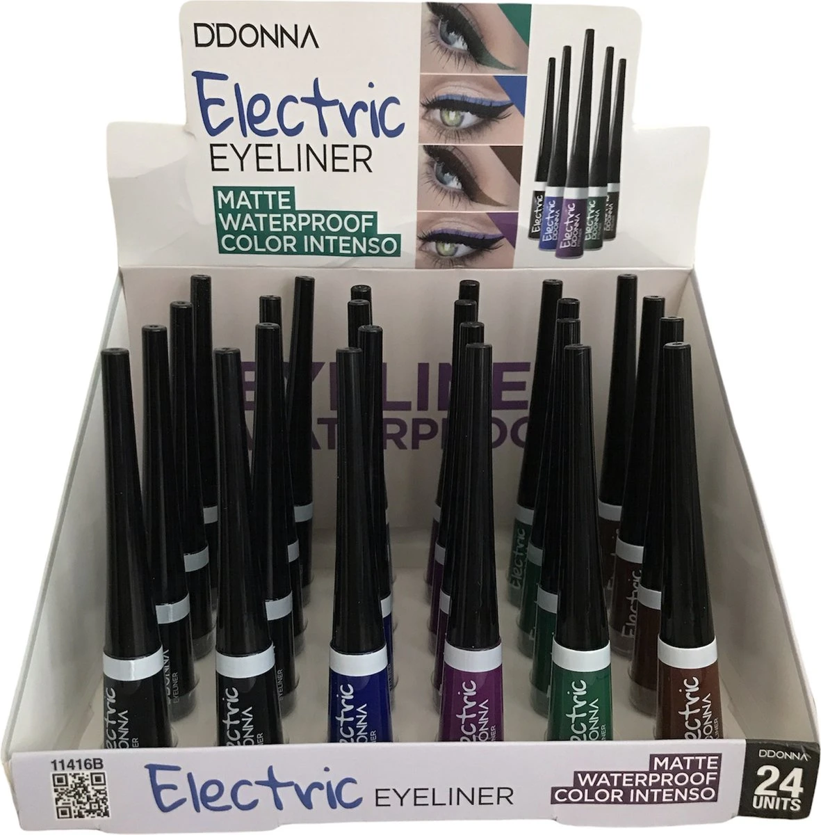 D'Donna - Vloeibare Eyeliner - Blauw - Waterproof - Matte - 1 Flacon Met 3 Gram Inhoud - Nummer 2 4 D'Donna - Vloeibare Eyeliner - Blauw - Waterproof - Matte - 1 Flacon Met 3 Gram Inhoud - Nummer 2 - Afbeelding 2