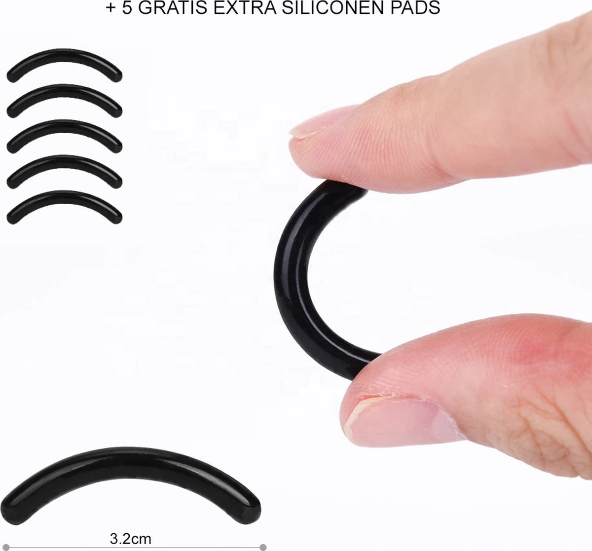 INTER-ESQUE® Wimperkruller Met Kam - Eyelash Curler + 5x Gratis Extra Siliconen Pad - Zwart/Zilver 8 INTER-ESQUE® Wimperkruller Met Kam - Eyelash Curler + 5x Gratis Extra Siliconen Pad - Zwart/Zilver - Afbeelding 6