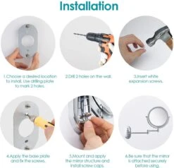 Auxmir Cosmetische Spiegel Met 1X / 10X Vergroting LED Verlichting, Dimbare Make-up Spiegel Met Touch Schakelaar USB Oplaadbare, Scheerspiegel 360 ° Draaibare Muurbeugel Voor Badkamer, Spa En Hotel -Maybelline Shop 1200x1155 12