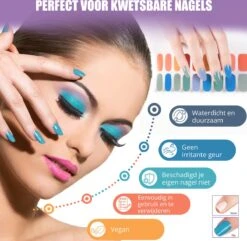 Crazy Mongoose, Gellak Sticker, Semi Uitgeharde Gelnagel Sticker, Nagelsticker, Gellak, Rood