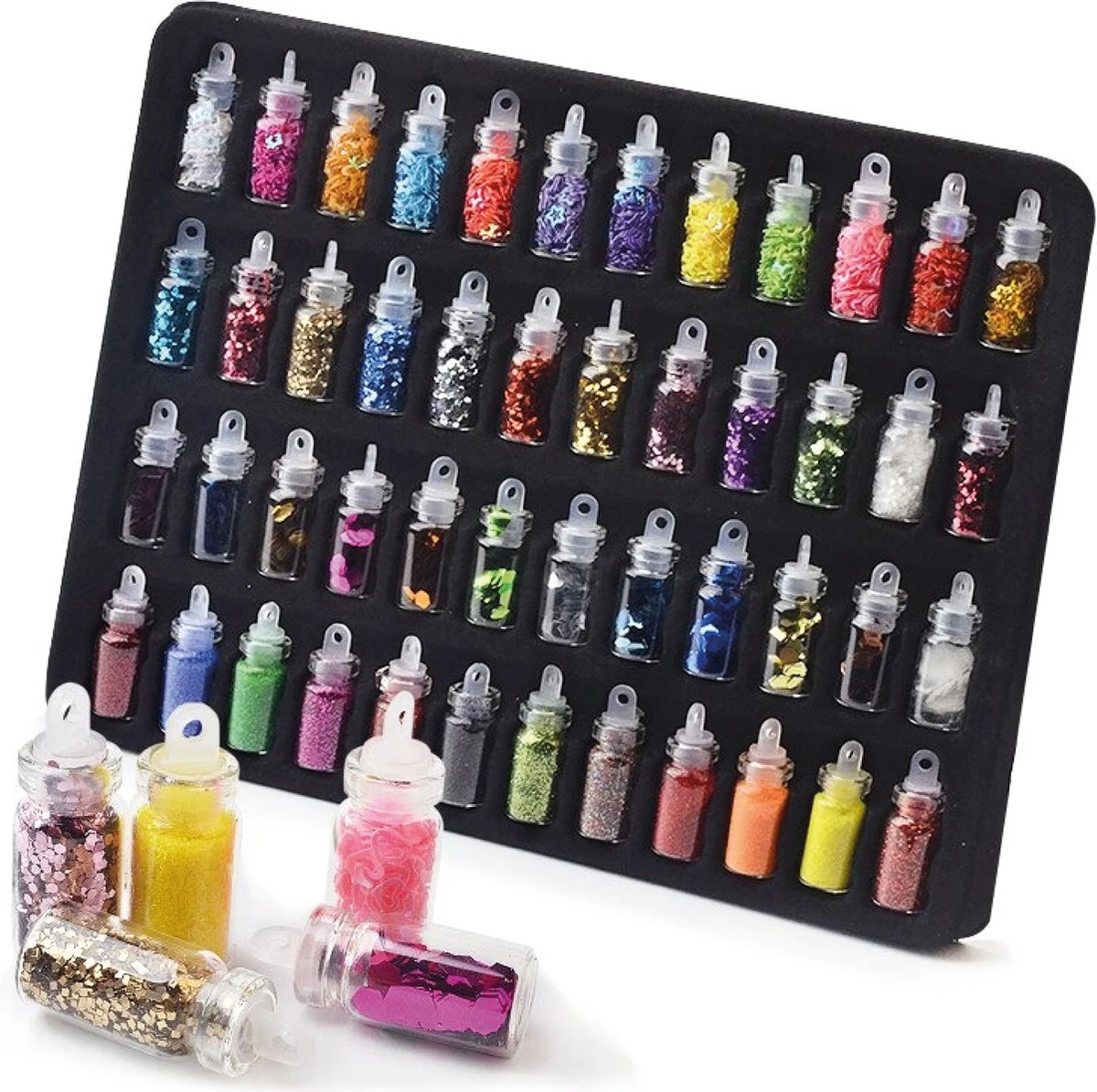 Merkloos 48 Verschillende Flesjes Nagel Decoratie Met Glitters En Sticker - Nail Art - Nagelversiering - Cadeau Tip 12 Merkloos 48 Verschillende Flesjes Nagel Decoratie Met Glitters En Sticker - Nail Art - Nagelversiering - Cadeau Tip - Afbeelding 10