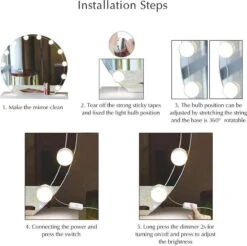 Merkloos LED Spiegel | 10 LEDS | Make-up Spiegel | Helderheid Aanpasbaar | USB Voeding | Geheugenfunctie -Maybelline Shop 1200x1196 29