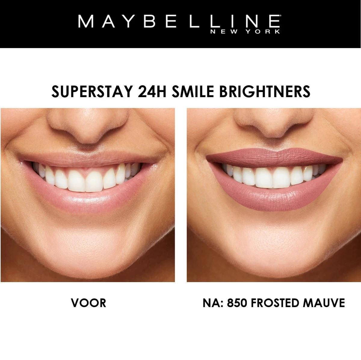 Maybelline SuperStay 24H Smile Brighters Lippenstift - 850 Frosted Mauve - Roze - Langhoudend 9 Maybelline SuperStay 24H Smile Brighters Lippenstift - 850 Frosted Mauve - Roze - Langhoudend - Afbeelding 7