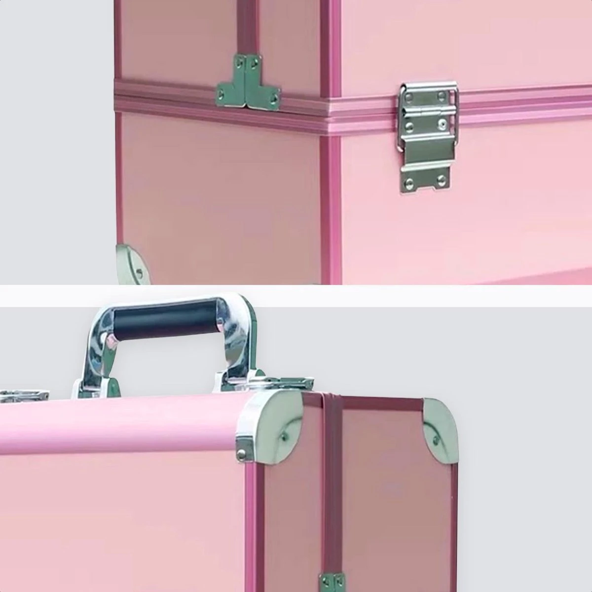 Confibel Cosmetica Koffer - Make Up Koffer Uitklapbaar - 5 Opbergbakken Make-up Koffer - Beautycase/Visagiekoffer /Cosmeticakoffer /Beautycase/ Nagelstylistekoffer - Roze 8 Confibel Cosmetica Koffer - Make Up Koffer Uitklapbaar - 5 Opbergbakken Make-up Koffer - Beautycase/Visagiekoffer /Cosmeticakoffer /Beautycase/ Nagelstylistekoffer - Roze - Afbeelding 6