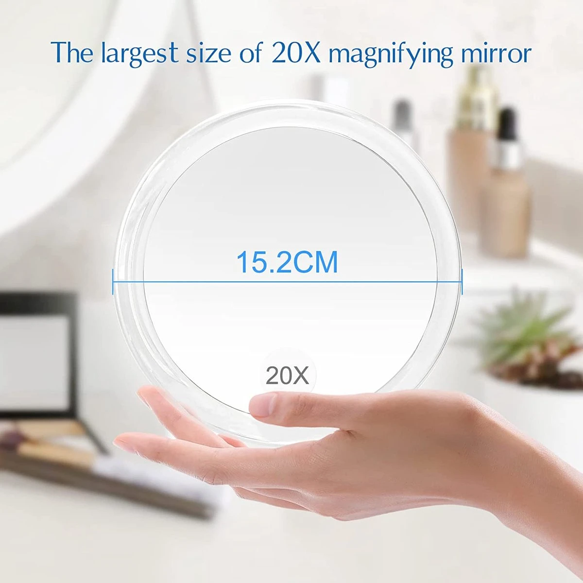 6 Inch, 20 X Vergrotende Spiegel Met Zuignappen, Gebruik Voor Make-up Applicatie, Pincet En Mee-eter/onzuiverheid, Transparant 8 6 Inch, 20 X Vergrotende Spiegel Met Zuignappen, Gebruik Voor Make-up Applicatie, Pincet En Mee-eter/onzuiverheid, Transparant - Afbeelding 6