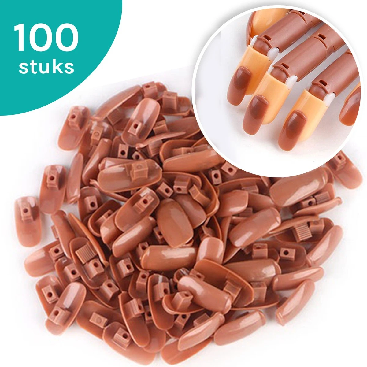 Nagel Tips - Oefenhand Nageltips - Kunstnagels - Nailtrainer - Nail Tips - 100 Stuks 3 Nagel Tips - Oefenhand Nageltips - Kunstnagels - Nailtrainer - Nail Tips - 100 Stuks