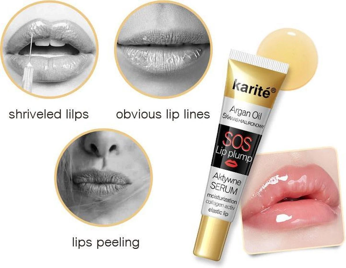 Karité SOS Lip Plumping Gloss - Lip Plumper - Vollere Lippen - Collageen - Argan Olie - Gehydrateerde Lippen - Lipgloss 6 Karité SOS Lip Plumping Gloss - Lip Plumper - Vollere Lippen - Collageen - Argan Olie - Gehydrateerde Lippen - Lipgloss - Afbeelding 4