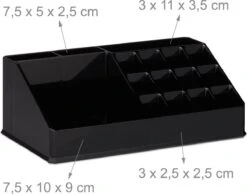Relaxdays Make-up Organizer - Tweedelig - Cosmetica Opbergdoos + Lippenstift Houder - Zwart -Maybelline Shop 1200x941 1