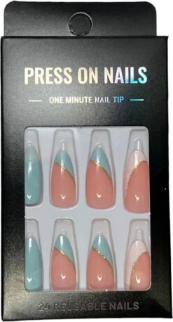 Merkloos Press On Nails - Nep Nagels - Blauw Roze - Almond - Manicure - Plak Nagels - Kunstnagels Nailart - Zelfklevend -Maybelline Shop 647x1200 10
