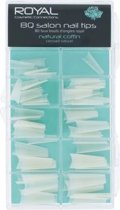 Royal 80 Salon Nail Tips - Natural Coffin