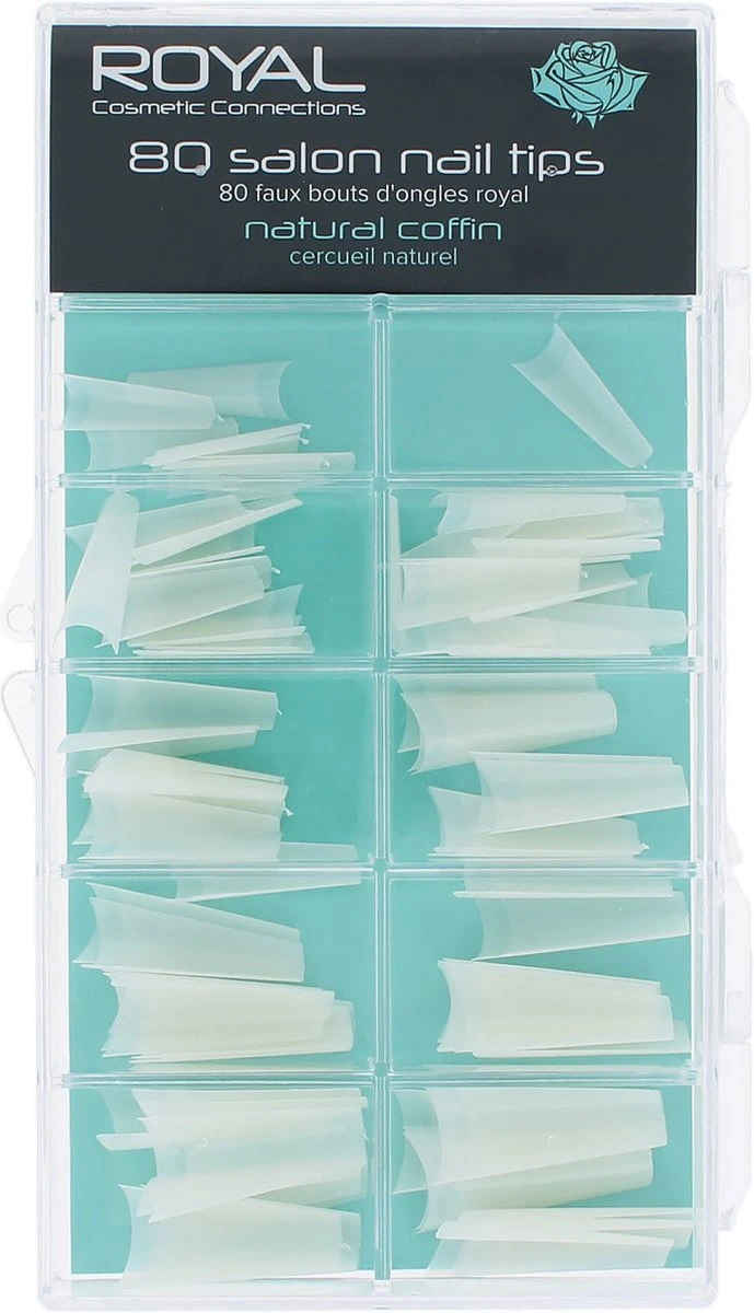 Royal 80 Salon Nail Tips - Natural Coffin 3 Royal 80 Salon Nail Tips - Natural Coffin