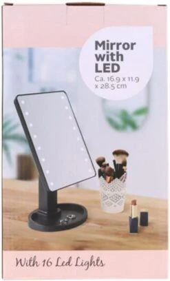 Make-up Spiegel Met LED Verlichting - Ringen Bakje - 16 Lichtpunten - Gilleo -Maybelline Shop 726x1200 5