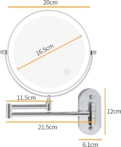 360° Draaibaar LED Scheerspiegel Met 5X Vergroting - 3 Lichtstanden - Dimstanden - Badkamerspiegel Met Natuurlijk Licht - Make-up Spiegel - Draadloos - Werkt Op Batterijen -Maybelline Shop 990x1200 5